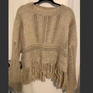 Rainbow Speckled Fringe Bottom Sweater